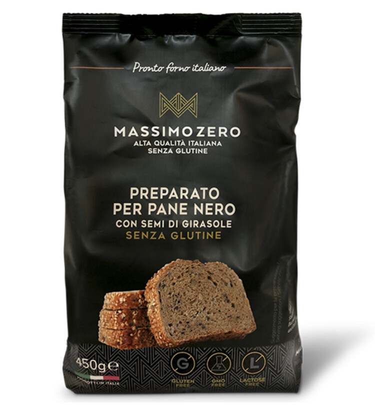 Massimo Zero MASSIMO ZERO Preparato per pane nero con semi di girasole senza glutine 450 g