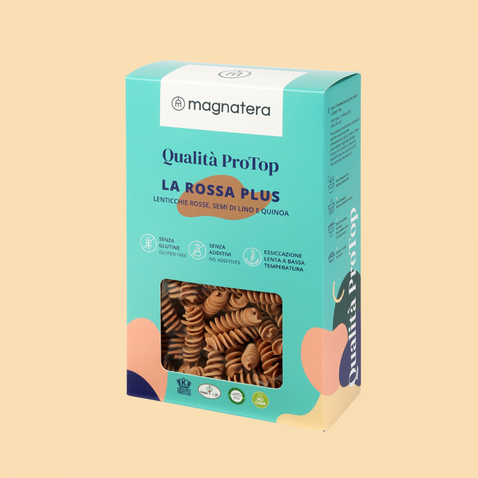 Italcibo LA ROSSA PLUS – FUSILLI DI LENTICCHIE ROSSE, LINO E QUINOA