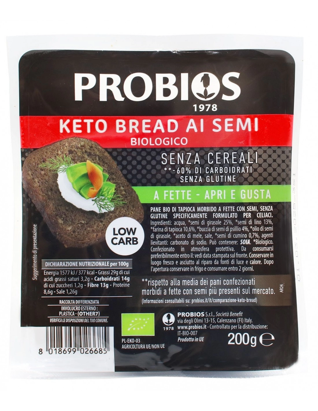 Probios KETO BREAD CON SEMI S/G 200G