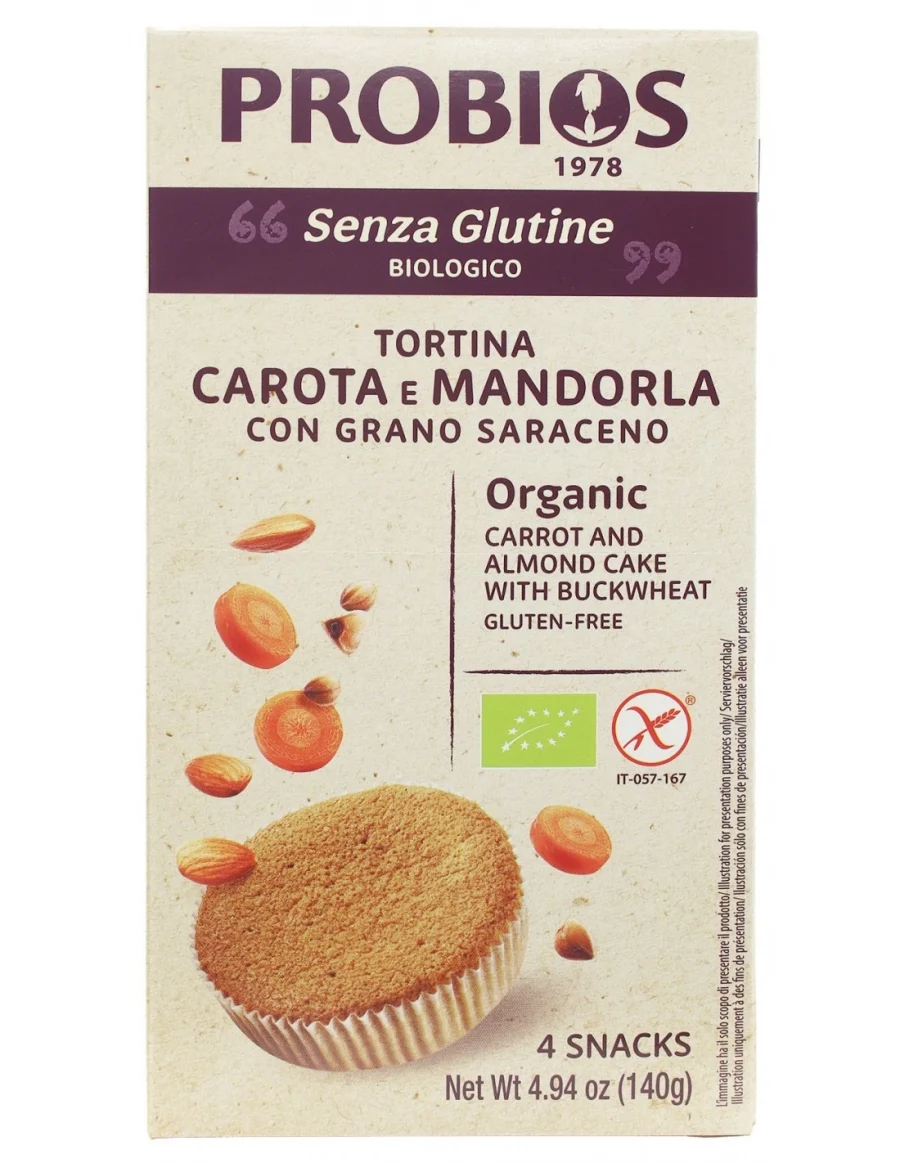 Probios TORTINA CAROTA E MANDORLE S/G 4X35G