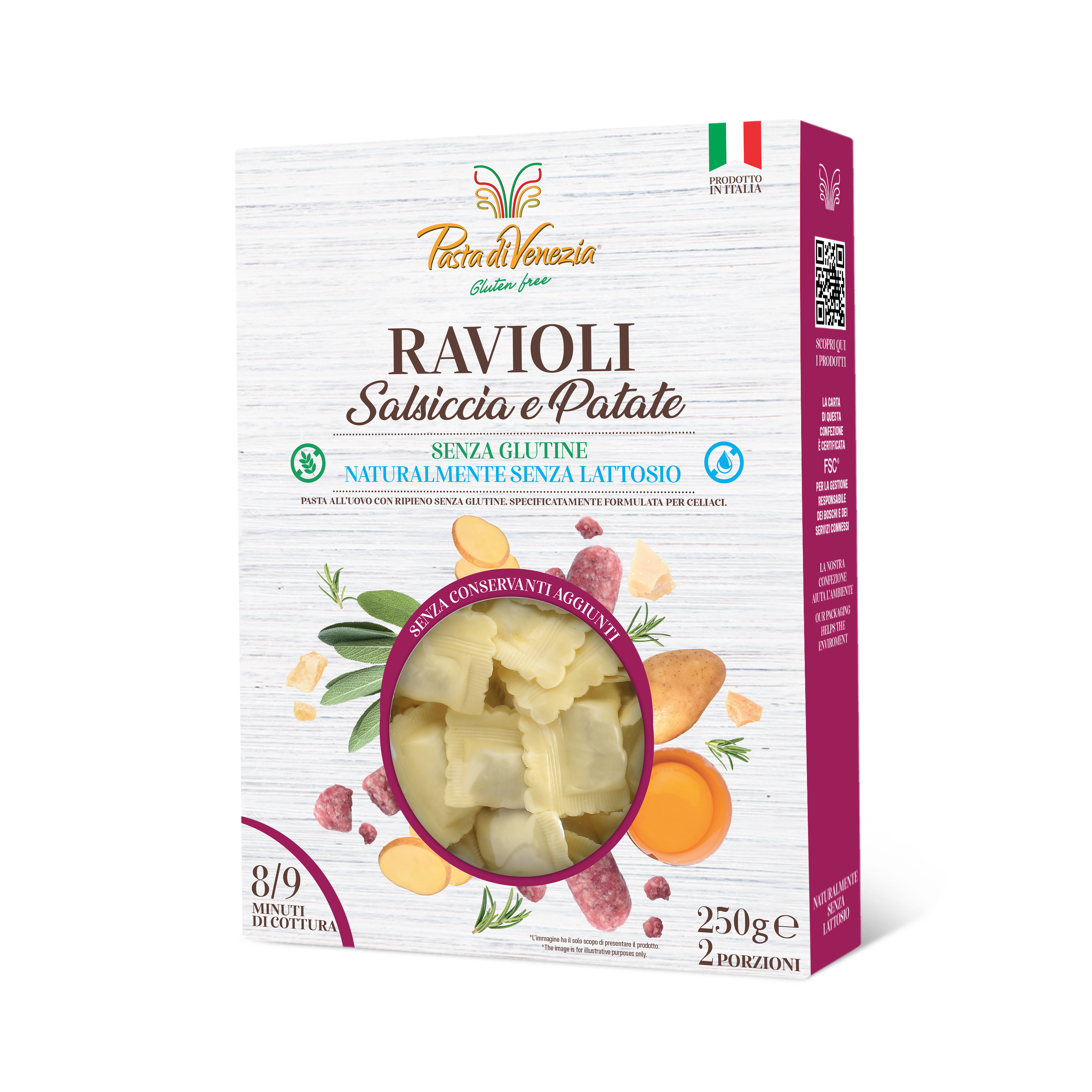 Pasta di Venezia RAVIOLI SALSICCIA E PATATE S/G STABILIZZATA 250G