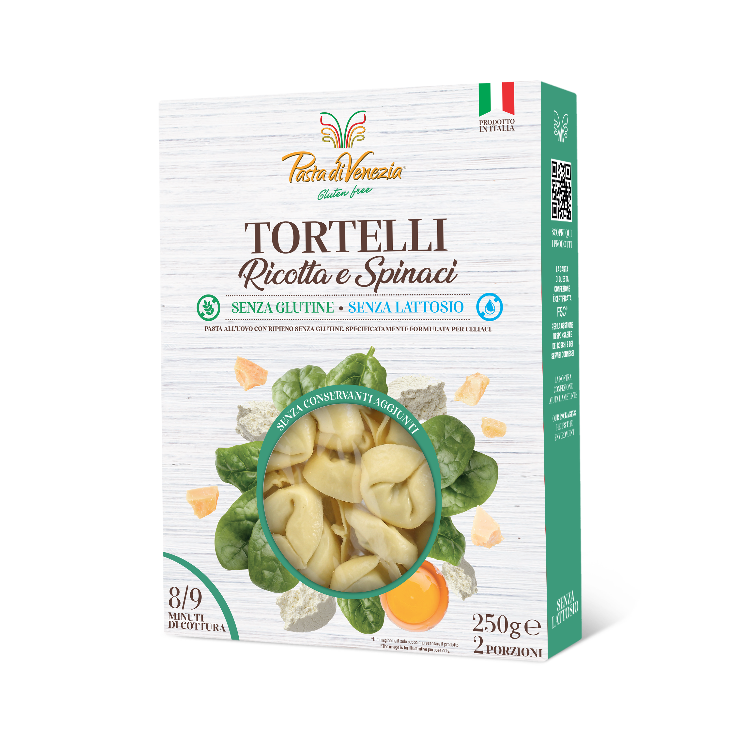 Pasta di Venezia TORTELLI RICOTTA SPINACI S/G STABILIZZATA  250G