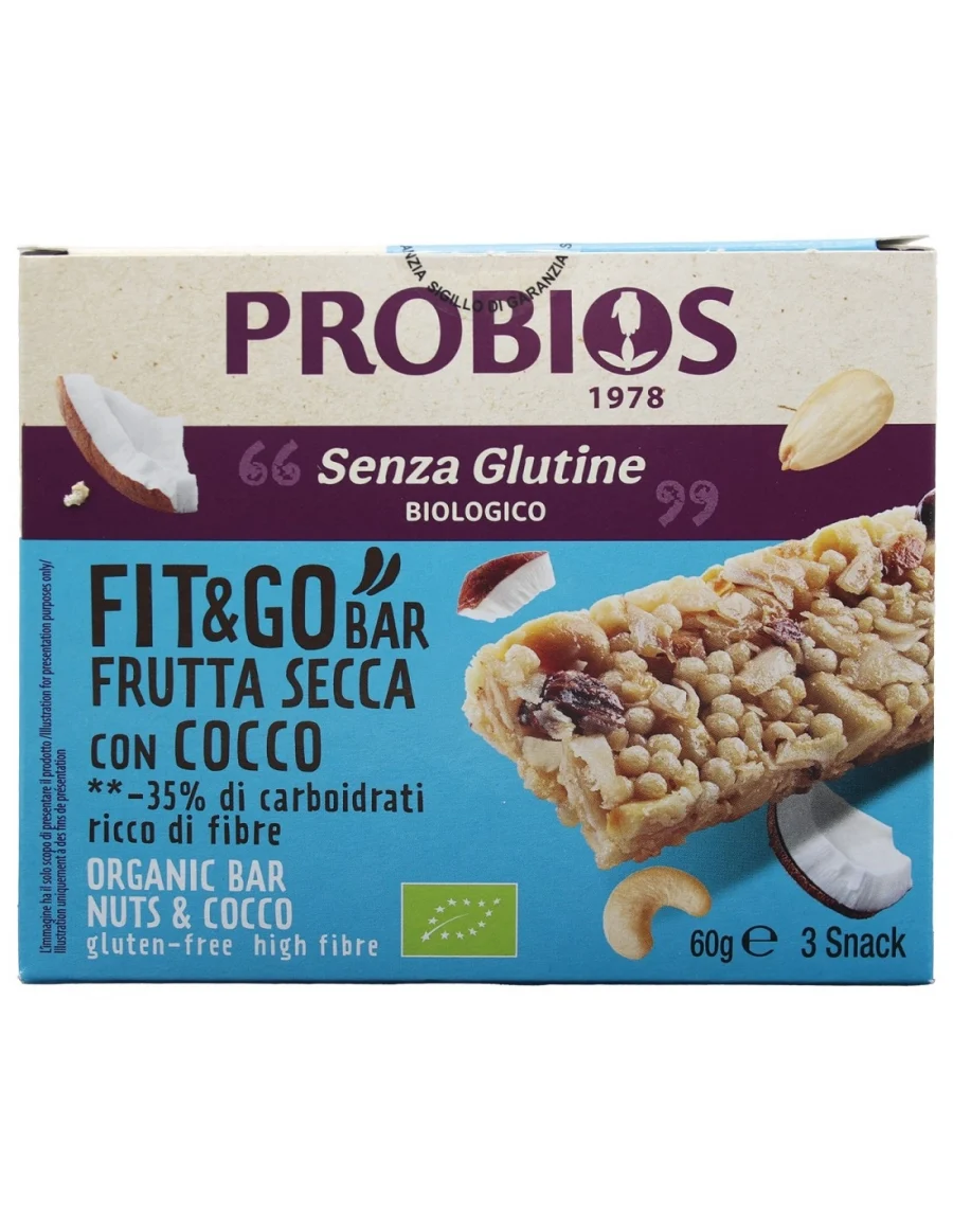 Probios FIT&GO BAR FRUTTA SECCA CON COCCO