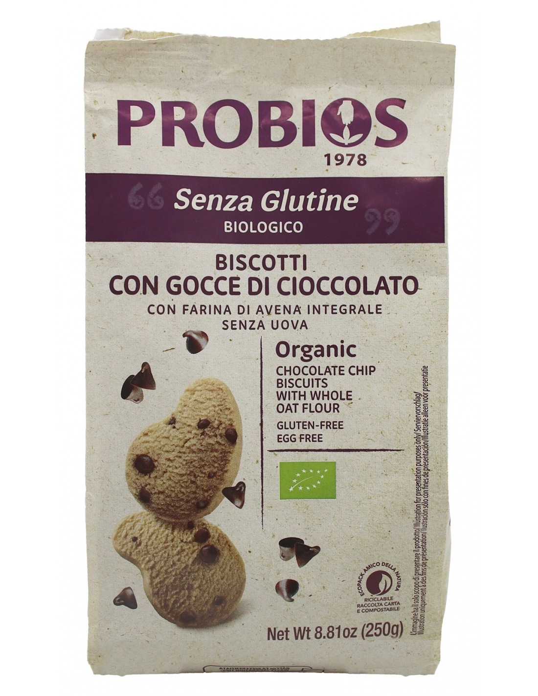 Probios BISCOTTI BISFREE CON GOCCE DI CIOCCOLATO