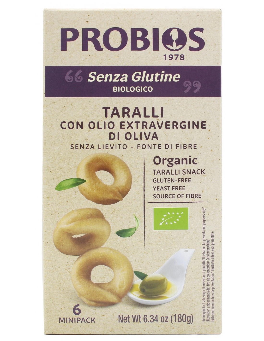 Probios TARALLI SENZA GLUTINE AL NATURALE 6X30G