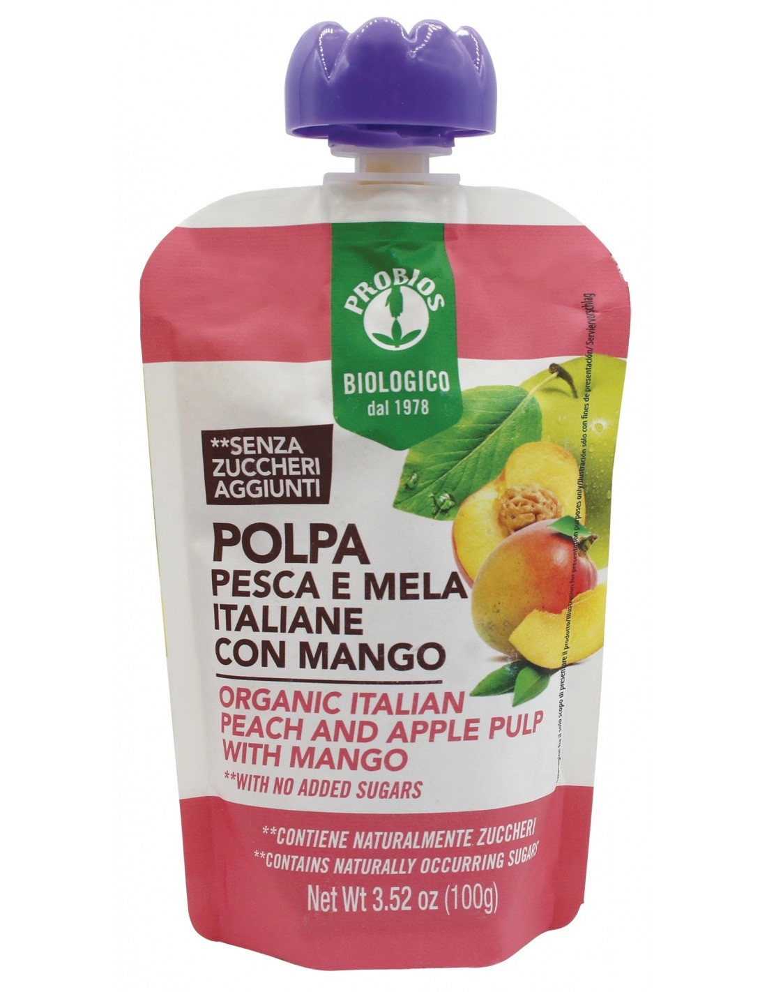 Probios DOYPACK POLPA PESCA MELA MANGO 100G