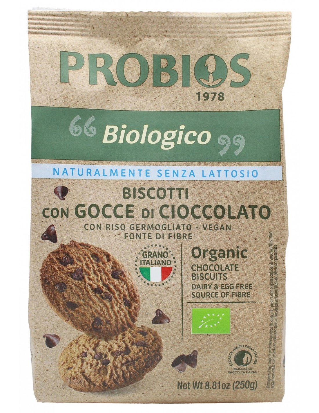 Probios VEGAN BISCOTTI AL CIOCCOLATO 250G