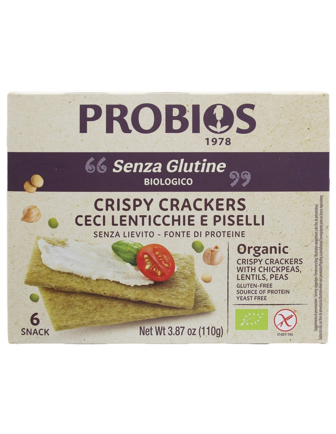 Probios CRISPY CRACKERS CON CECI 110G