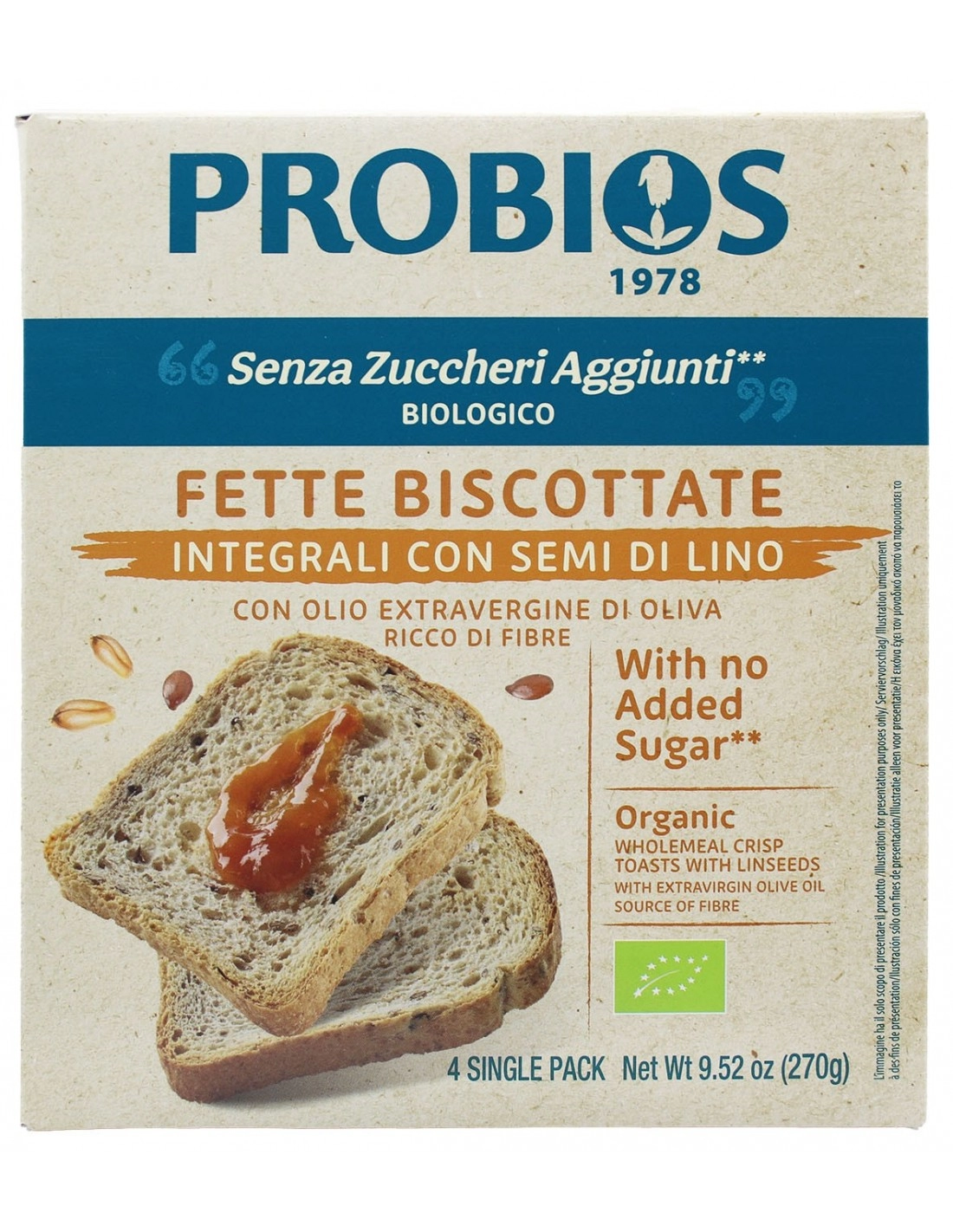 Probios FETTE BISCOTTATE INT.LI SEMI LINO 270G