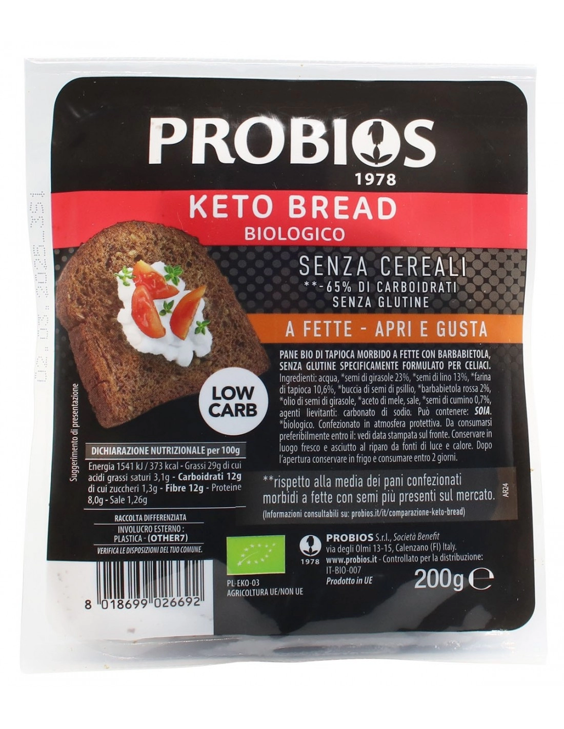 Probios KETO BREAD S/G 200G