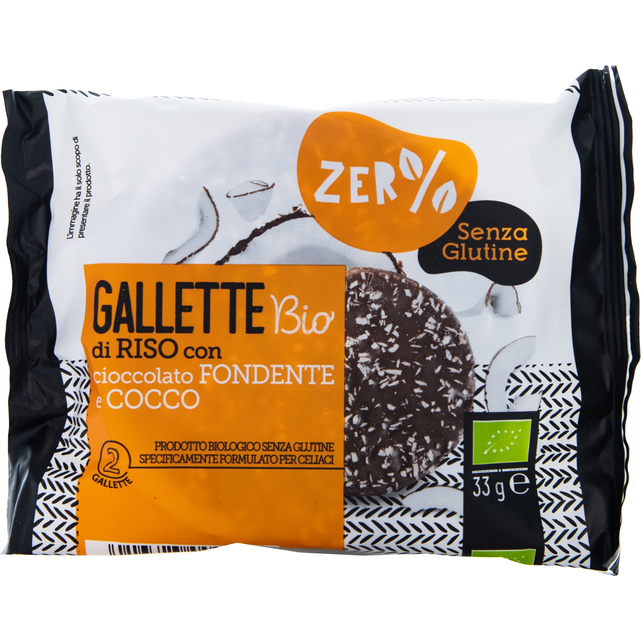 Biotobio Gallette di riso con cioccolato fondente e cocco
