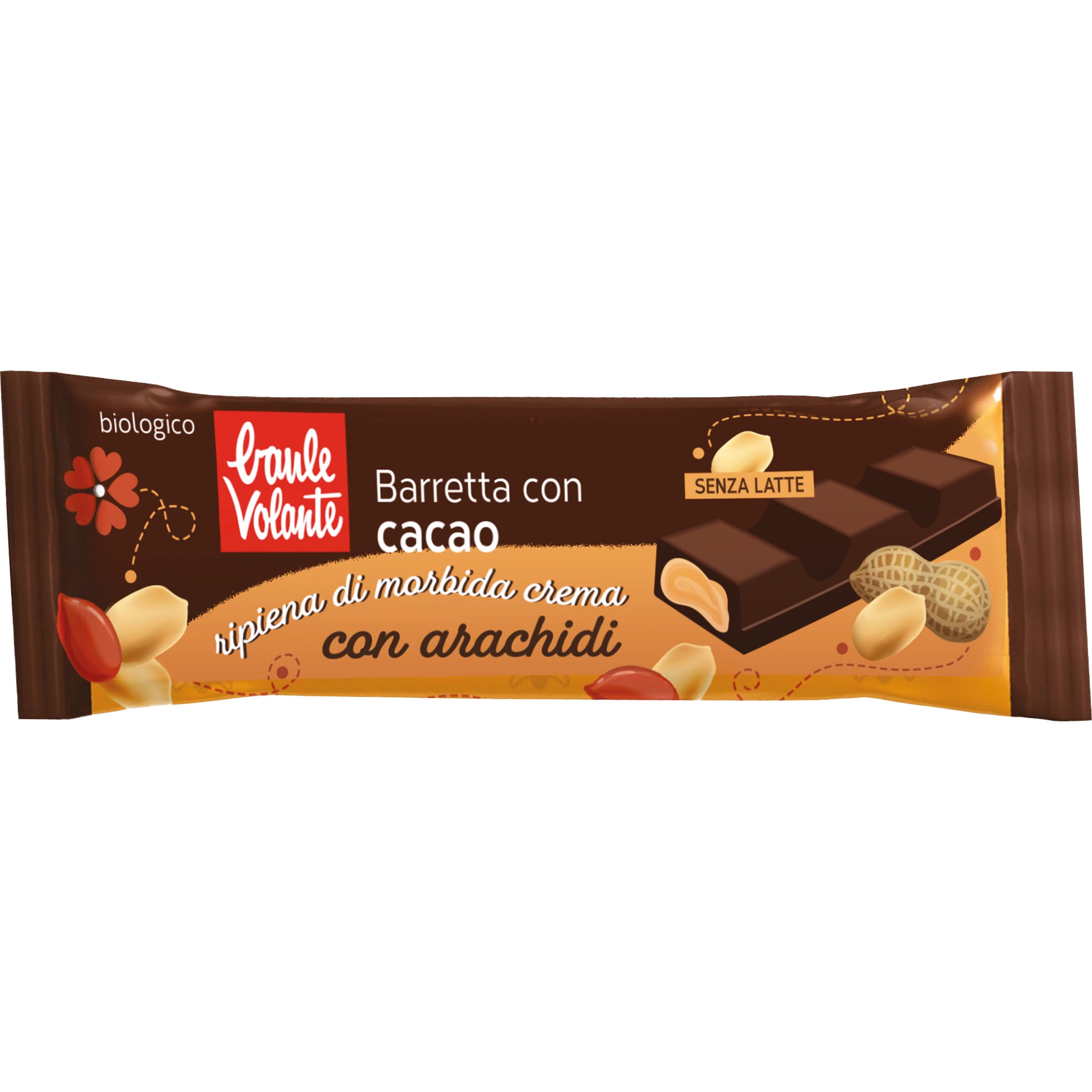 Biotobio Barretta con cacao e ripieno morbido (42%) alle arachidi