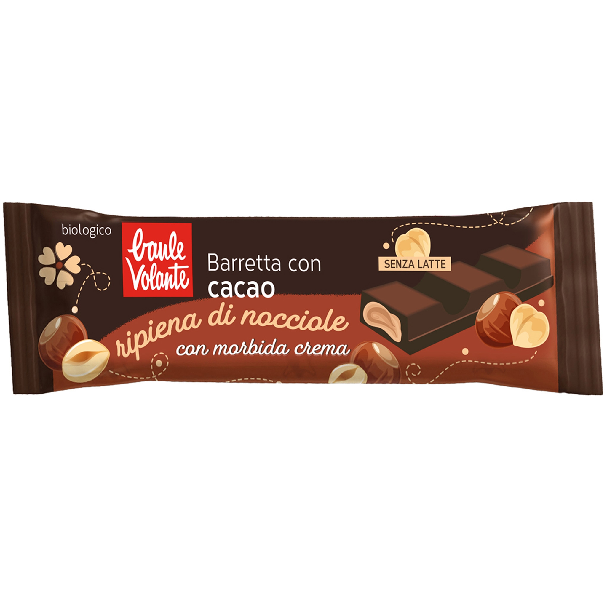 Biotobio Barretta con cacao e ripieno morbido (42%) alle nocciole