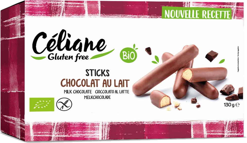 Biotobio Bastoncini ricoperti di cioccolato al latte