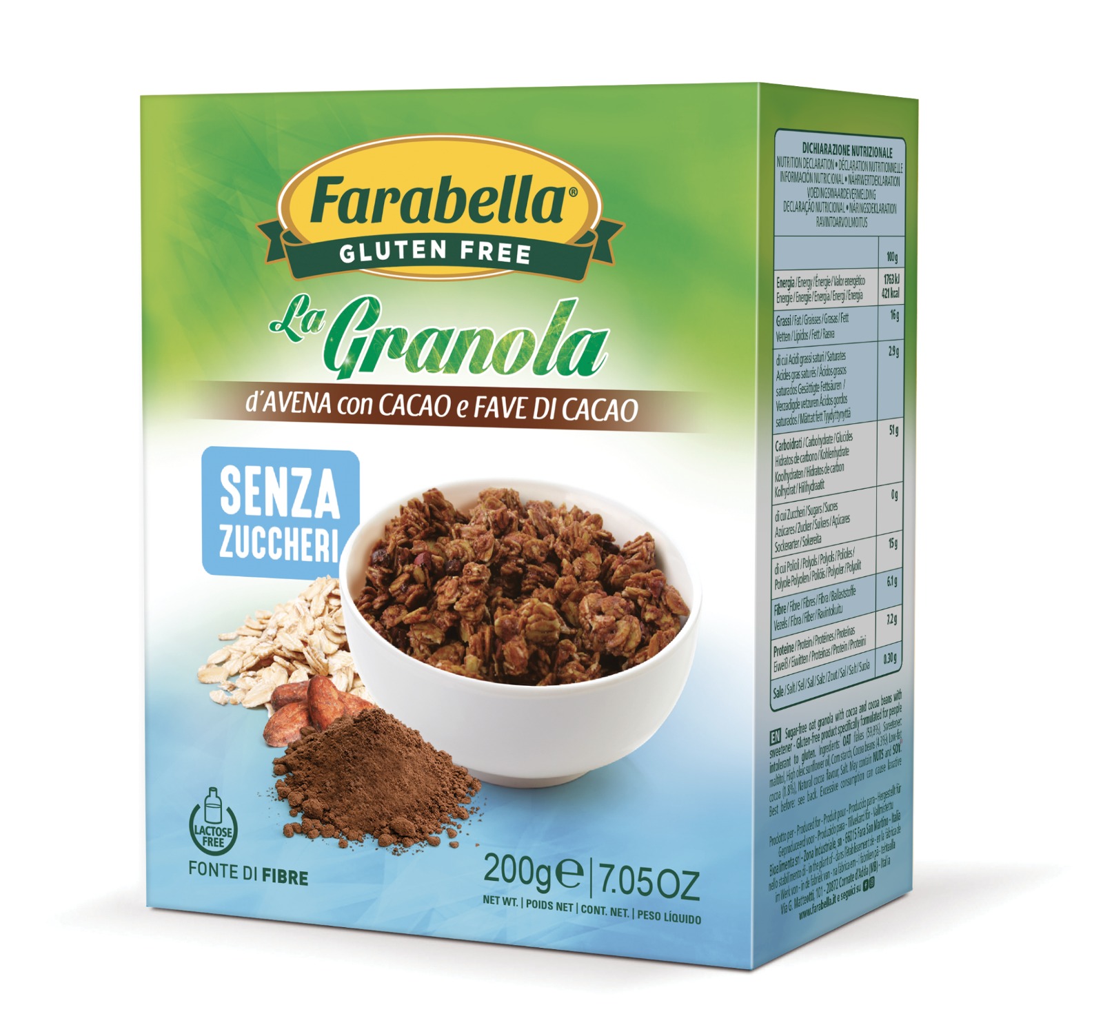 Farabella Granola d’Avena Cacao e Fave di Cacao