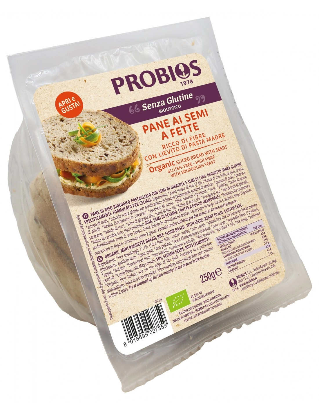 Probios PANE A FETTE CON SEMI