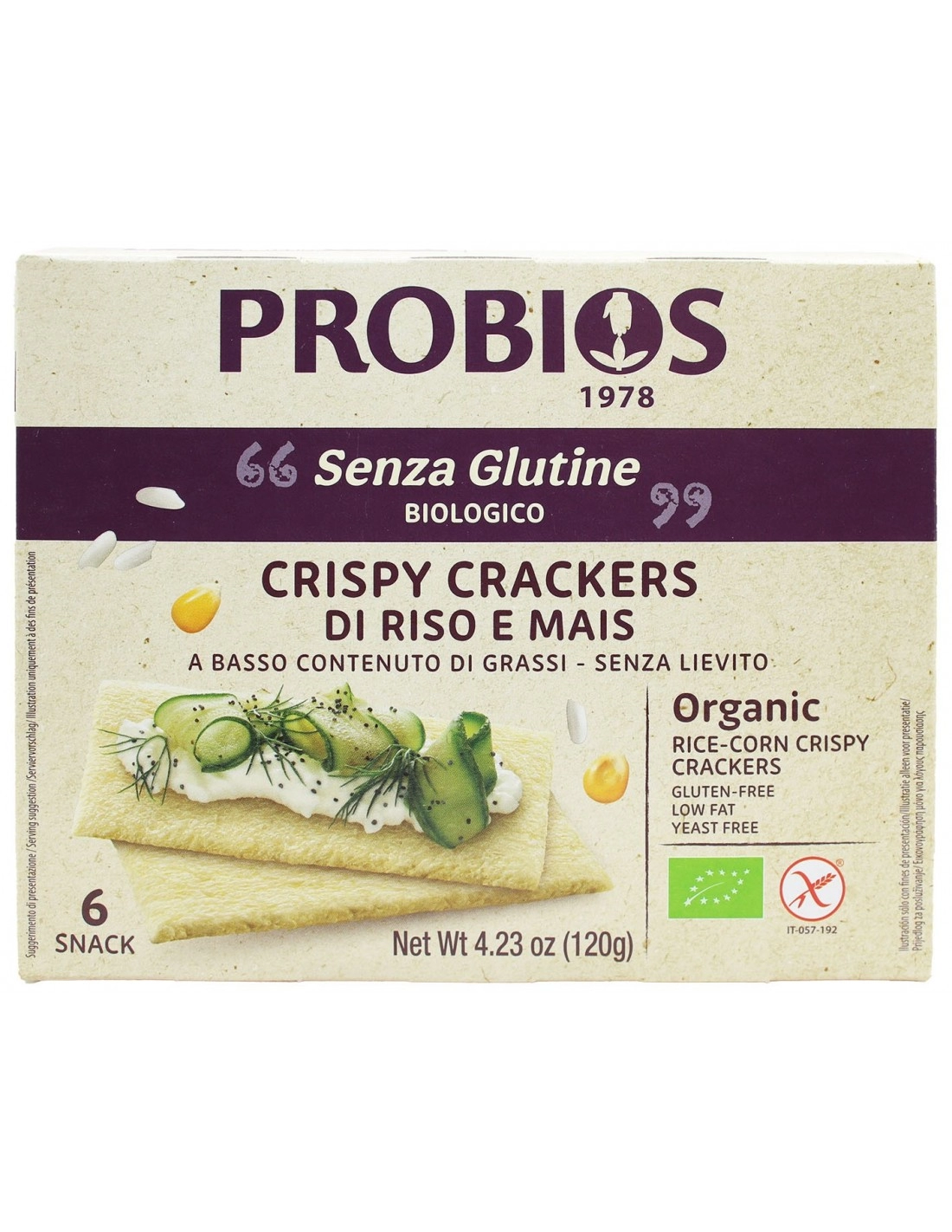 Probios CRISPY CRACKERS DI RISO E MAIS – new size