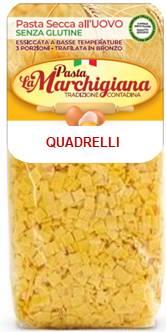 Inglese LA MARCHIGIANA PASTA SECCA ALL’UOVO QUADRUCCI GR.250 -NOVITA’ IN ARRIVO