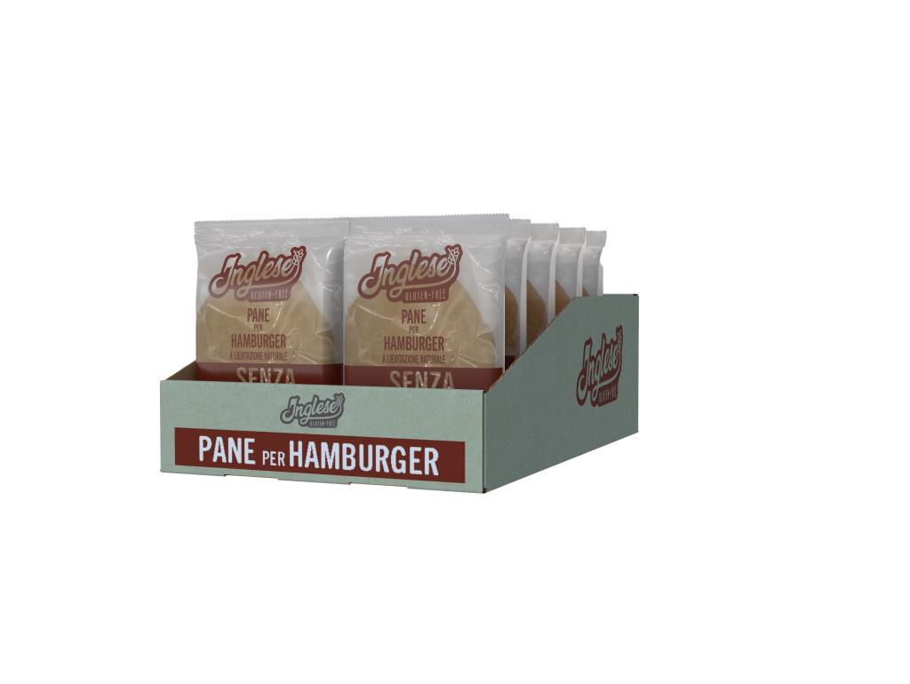 Inglese PANE PER HAMBURGER GR.90 BOX 10PZ MONOPORZIONE PROMO
