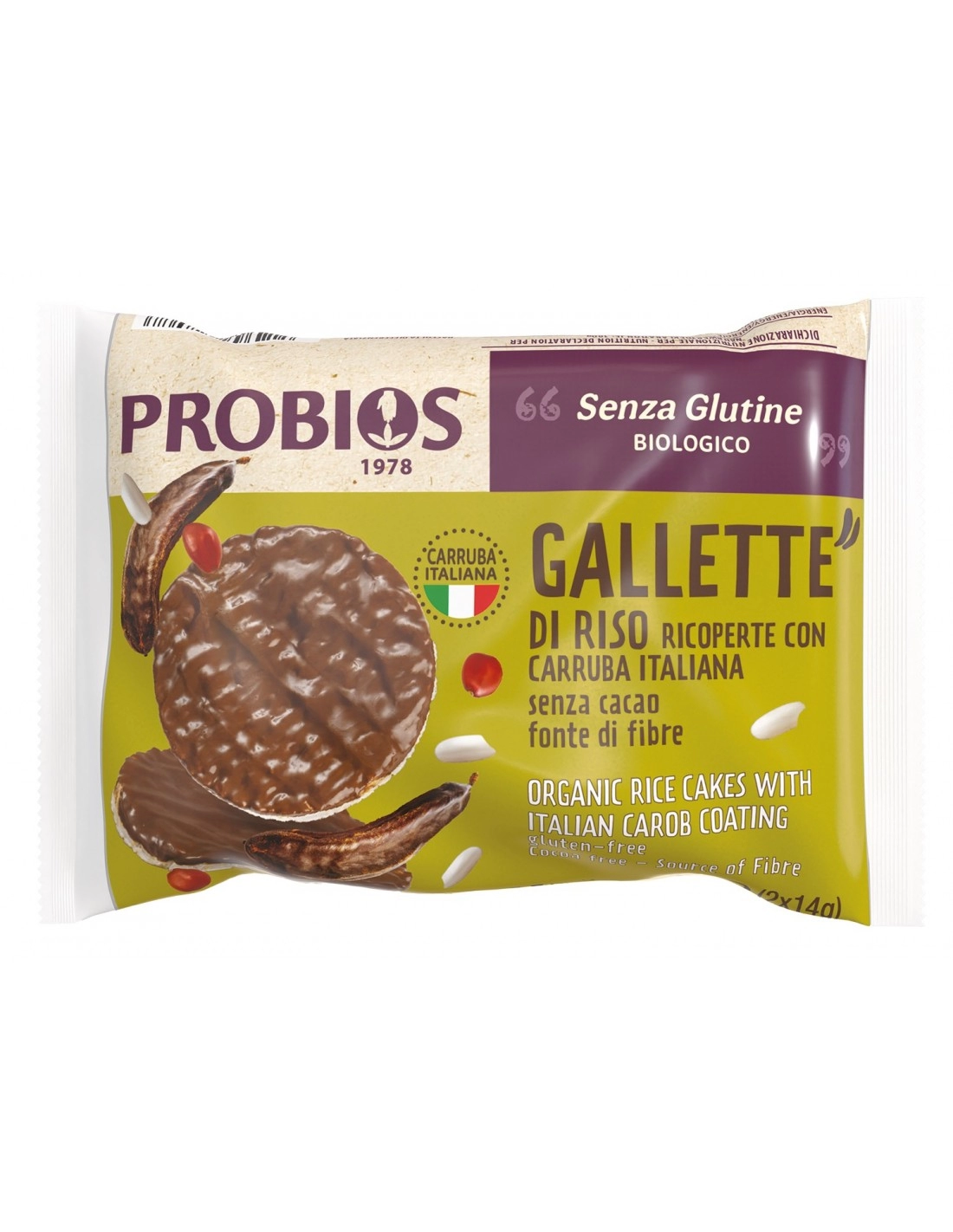 Probios GALLETTE DI RISO RICOPERTE ALLA CARRUBA