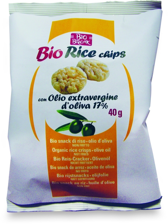 Biotobio Bio rice chips all’olio extravergine di oliva