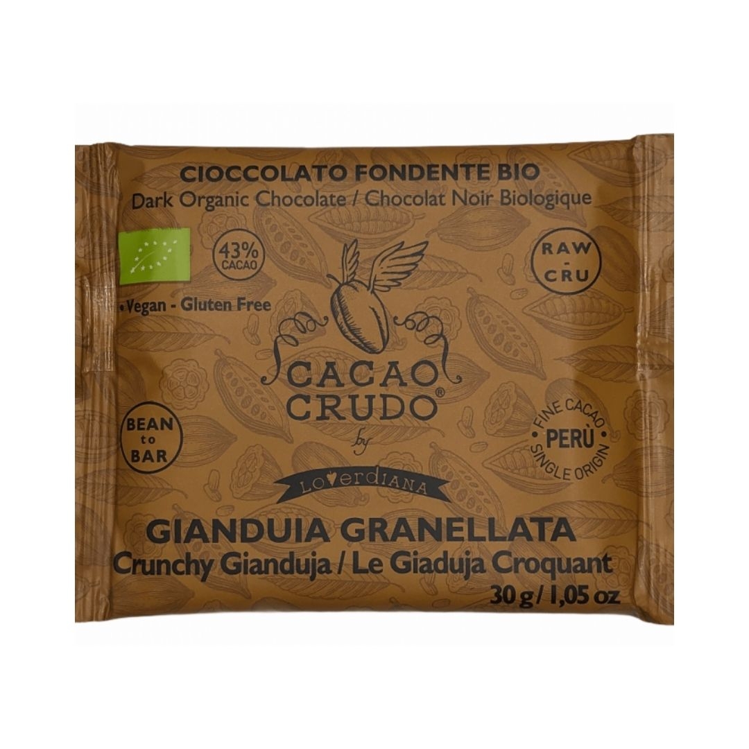Biotobio Tavoletta di cioccolato fondente gianduia con granella