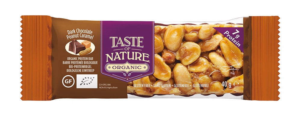 Biotobio Barretta alle arachidi e caramello – dark chocolate