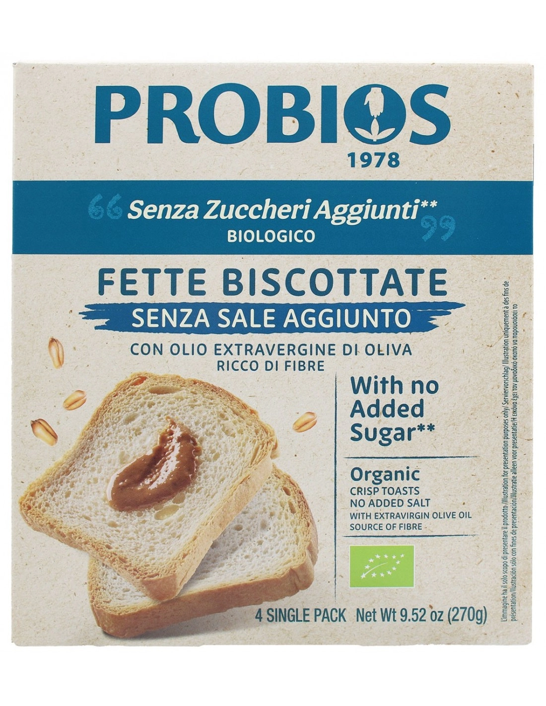 Probios FETTE BISCOTTATE SENZA SALE AGGIUNTO – senza zucchero