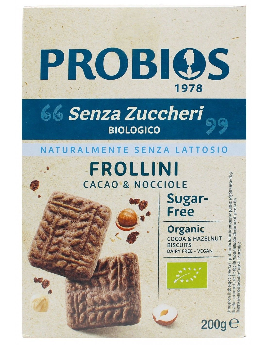 Probios FROLLINI CACAO E NOCCIOLE SENZA ZUCCHERI