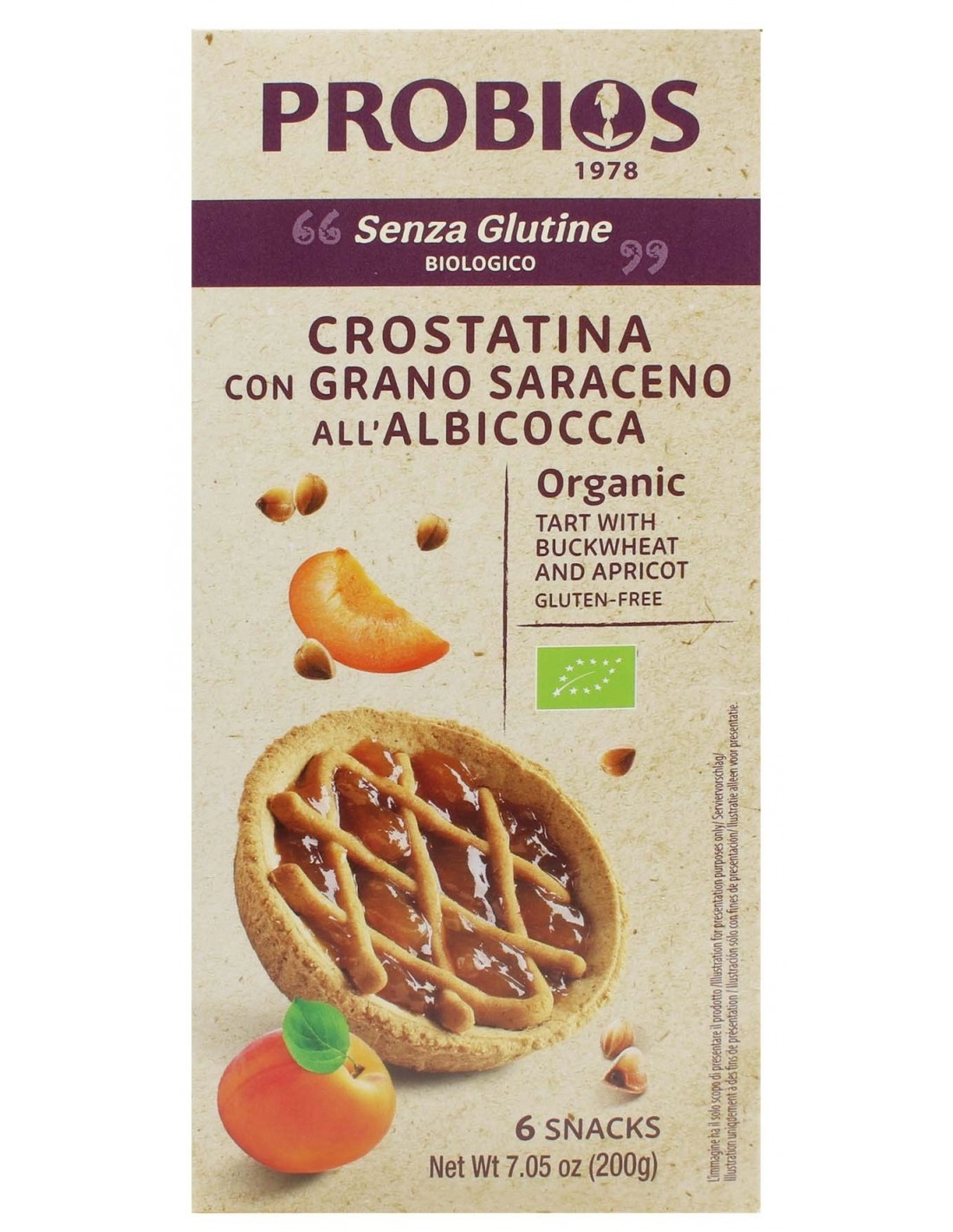 Probios CROSTATINA ALL’ALBICOCCA E GRANO SARACENO