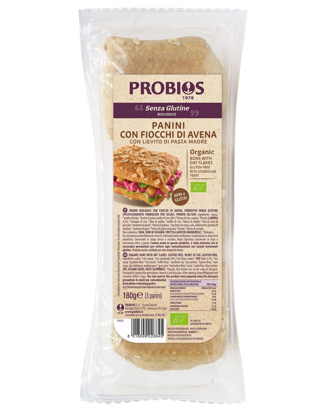 Probios PANINI DI AVENA INTEGRALE