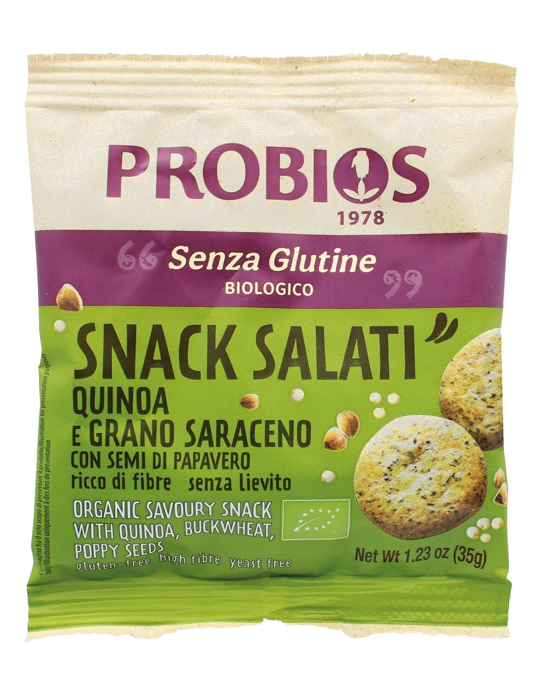 Probios SNACK QUINOA E GRANO SARACENO – con semi di papavero