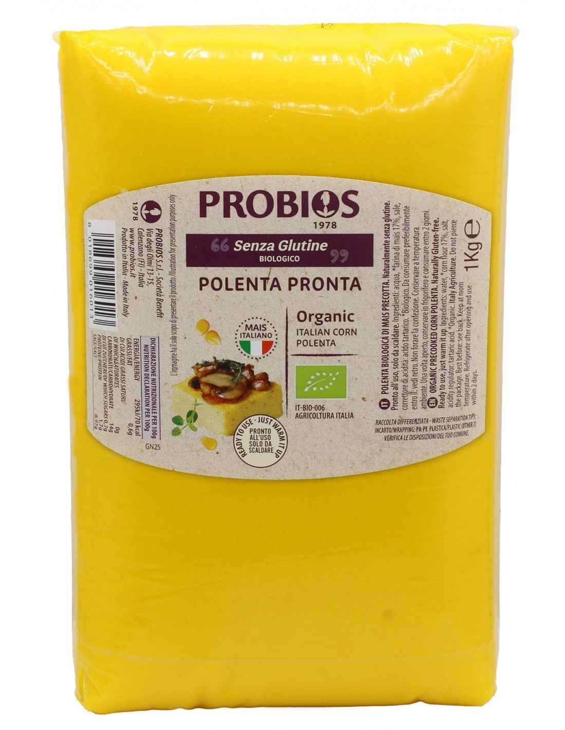 Probios POLENTA PRONTA – forma mattonella