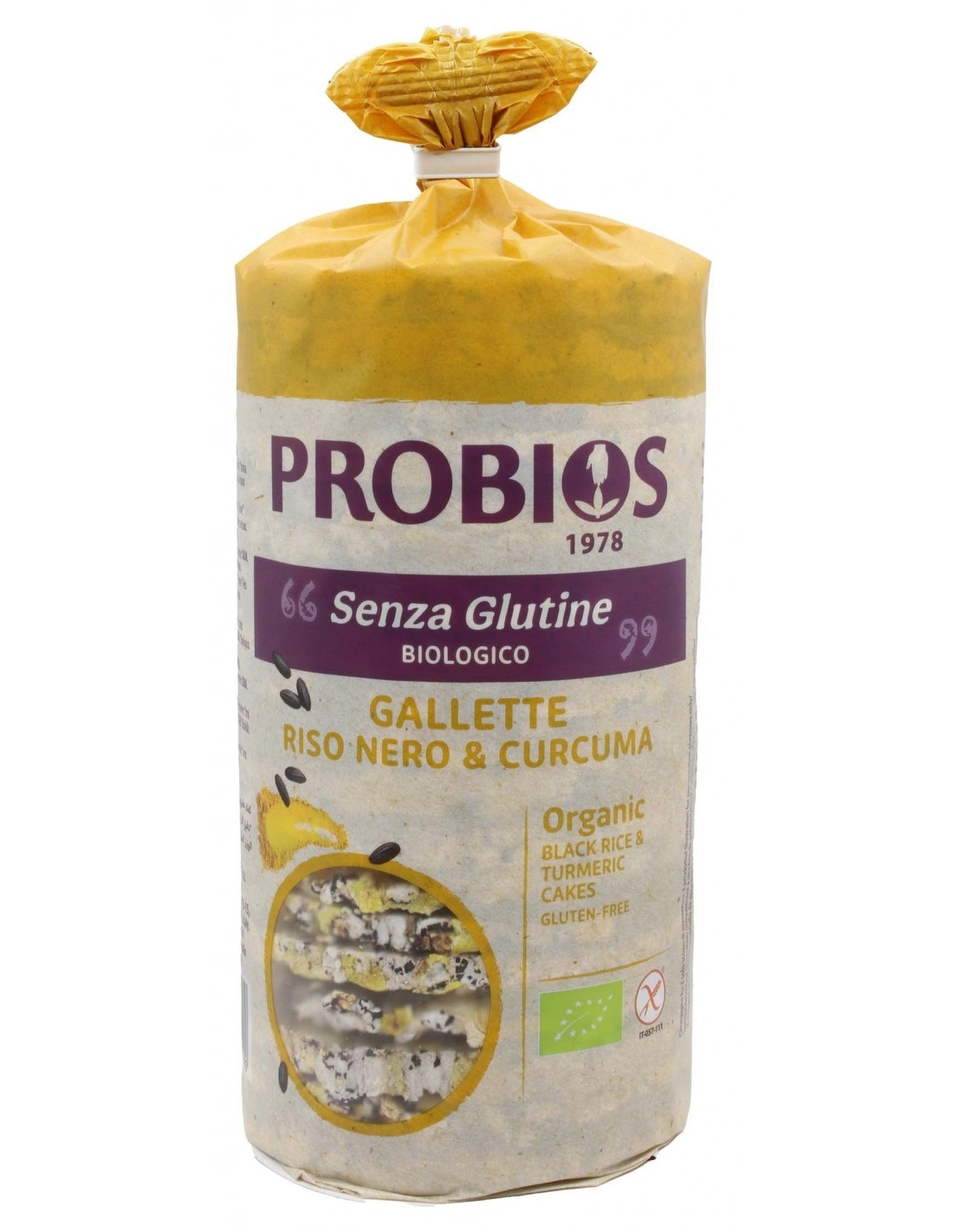 Probios GALLETTE DI RISO NERO ITALIANO E CURCUMA