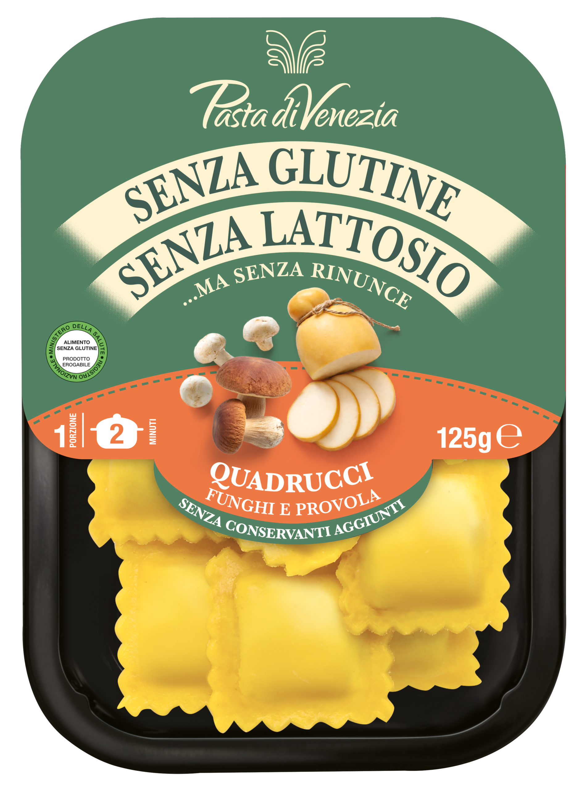 Pasta di Venezia QUADRUCCI FUNGHI E PROVOLA 125g