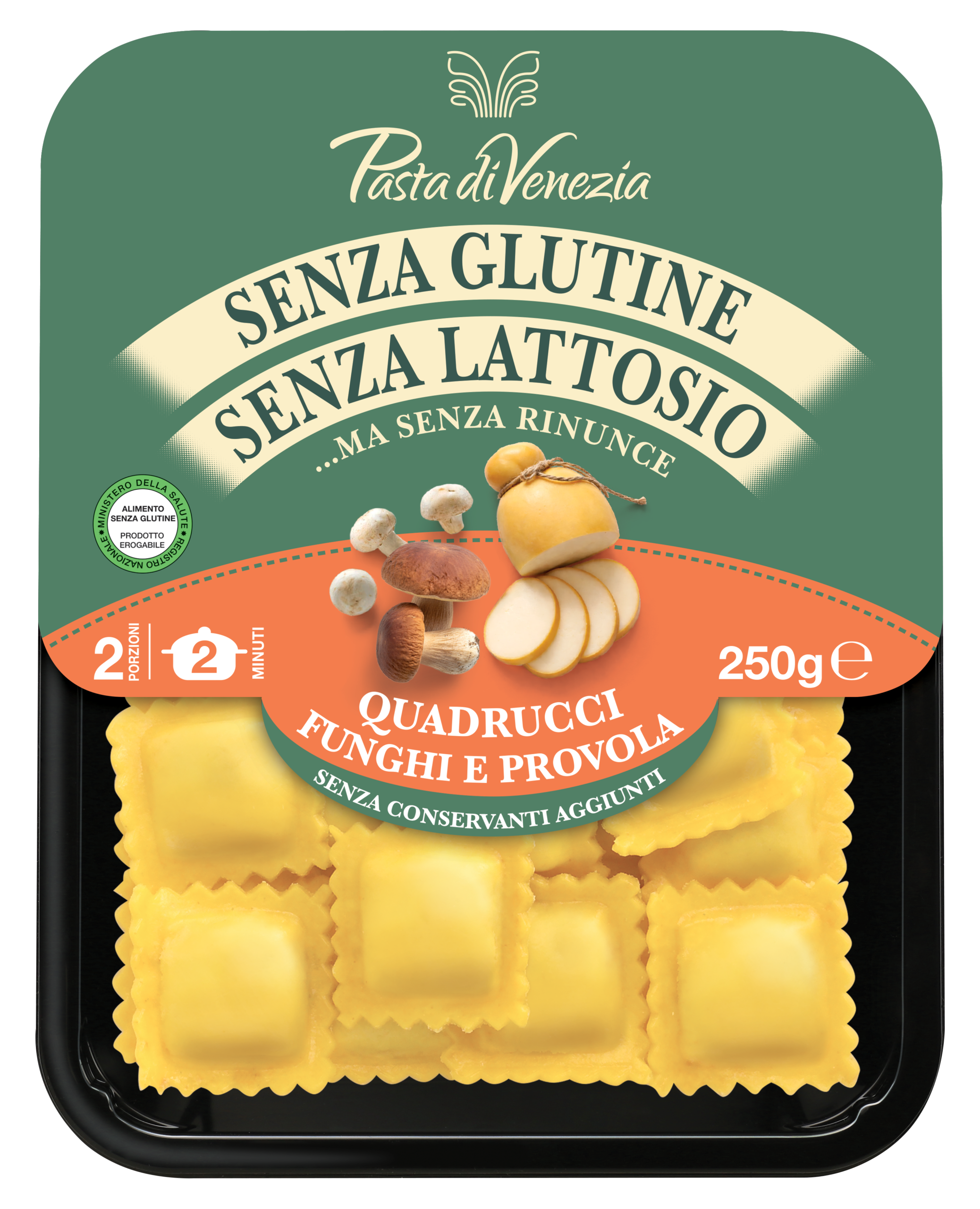 Pasta di Venezia QUADRUCCI FUNGHI E PROVOLA 250g