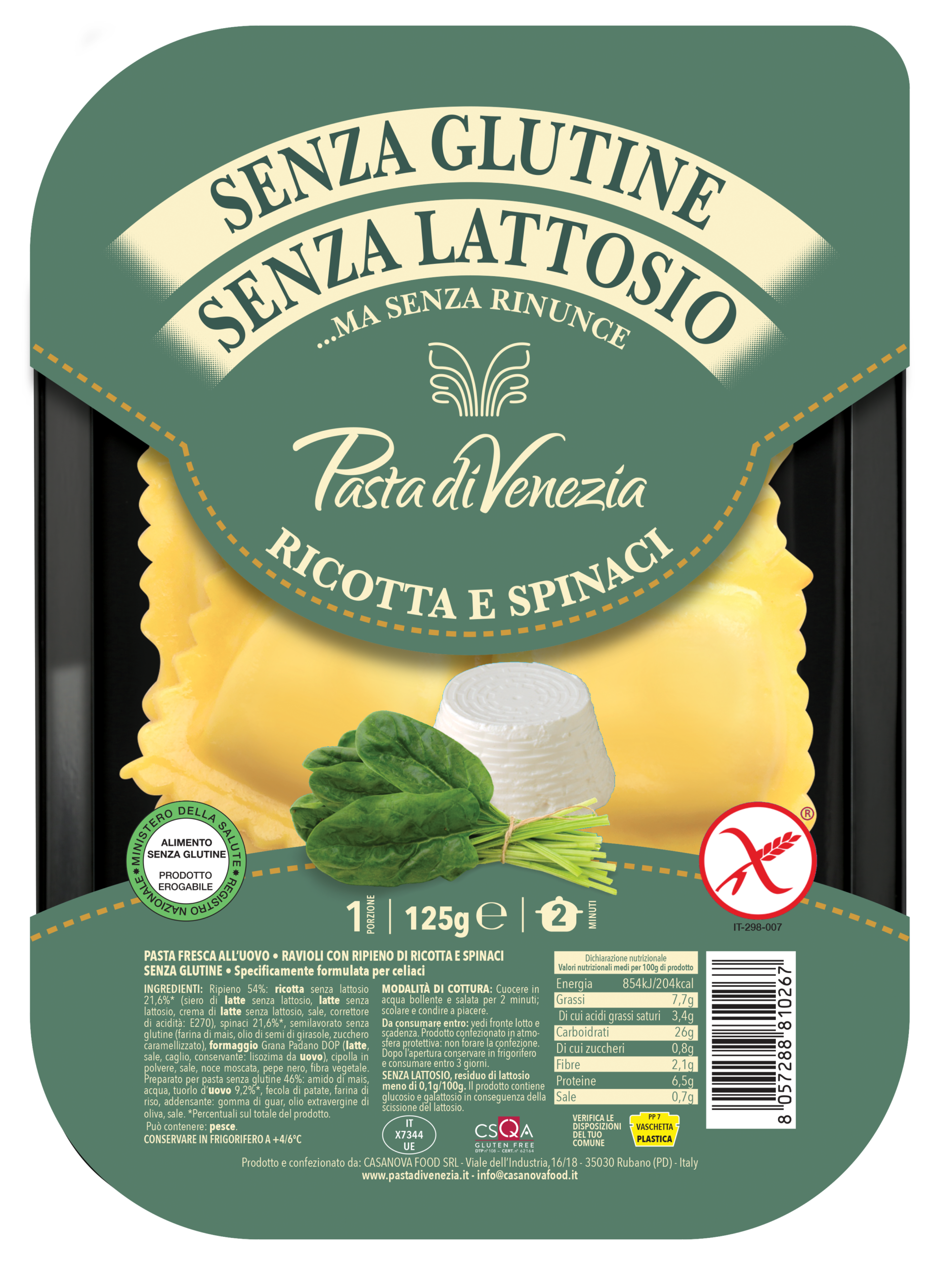 Pasta di Venezia RAVIOLI RICOTTA E SPINACI 125g