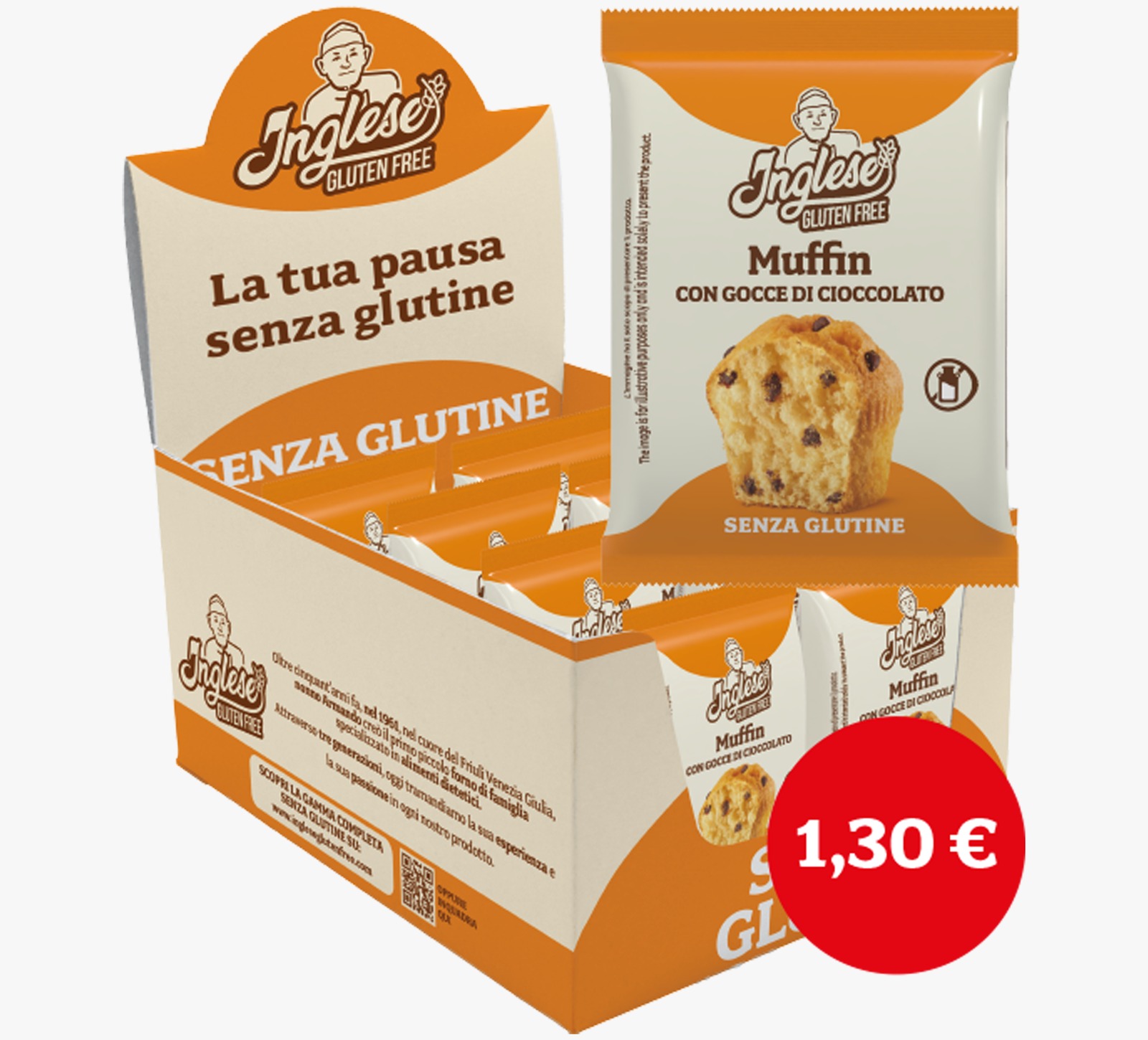 Inglese MUFFIN C/GOCCE DISPLAY BOX 8PZ- GR.50