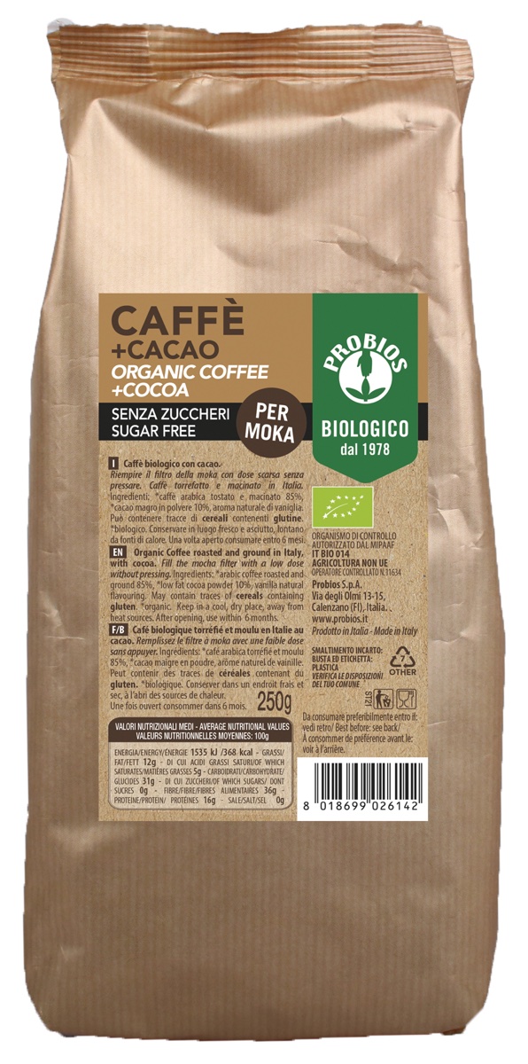 Probios CAFFE’ + CACAO BIOLOGICO 250 gr