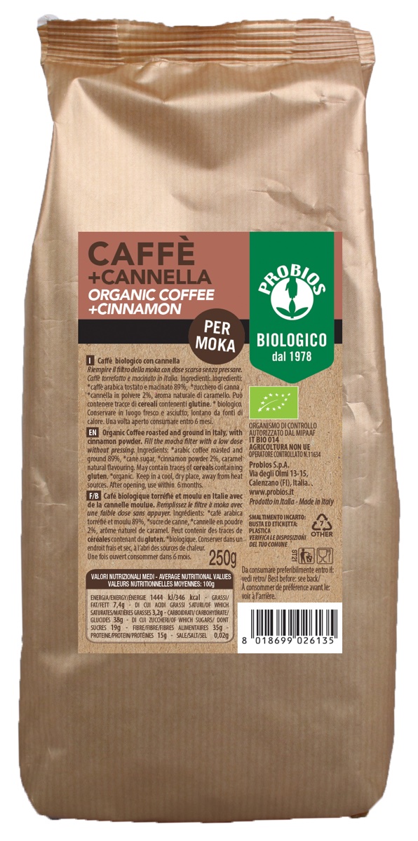 Probios CAFFE’ + CANNELLA BIOLOGICO 250 gr